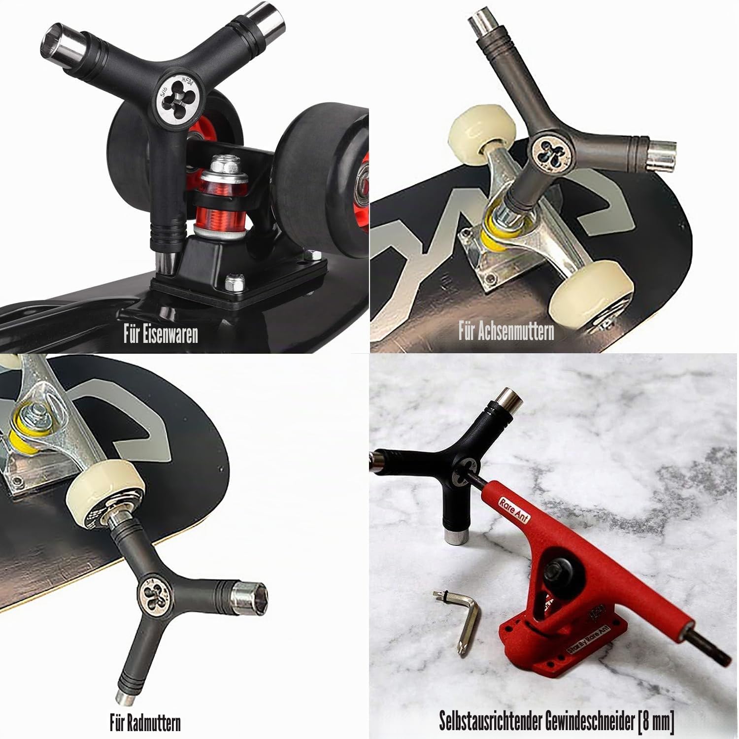 15 stücke All-In-One Skate Tools Multifunktions Tragbares Skateboard Y-Tool Zubehör mit Inbusschlüssel Hex Key Skateboard Zubehör, für Longboard Skate Scooter
