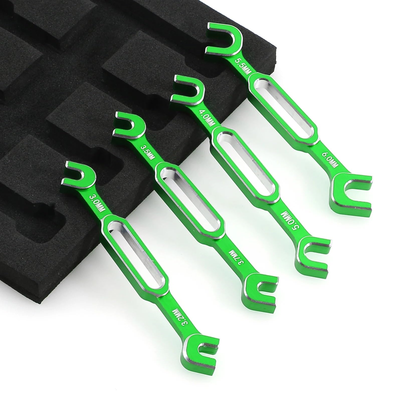 RC Wrench Turnbuckle Nut Ball 3.0/3.2/3.5/3.7/4.0/5.0/5.5/6.0mm Joint Remover Universal Repair Tools Set For 1/10 1/8 1/24 RC Crawler Truck Car Boat Drone (Green)