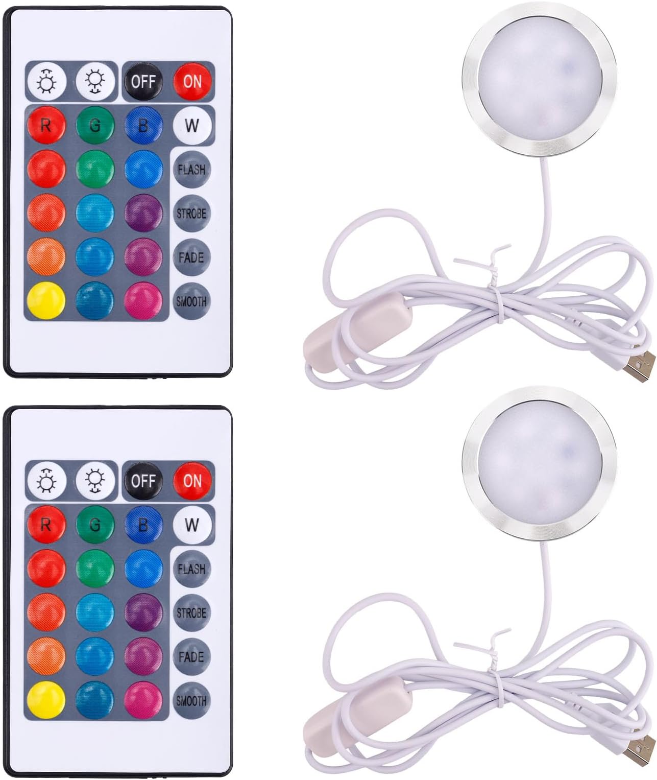 2pcs LED Lamp Kit 001 for Bambu Lab 3D Printing, 16 Colors Remote Control LED Light Kit 5V USB Powered Compatible with Bambu Lab/Makerworld/Makeronline Printe Light Box Accessories