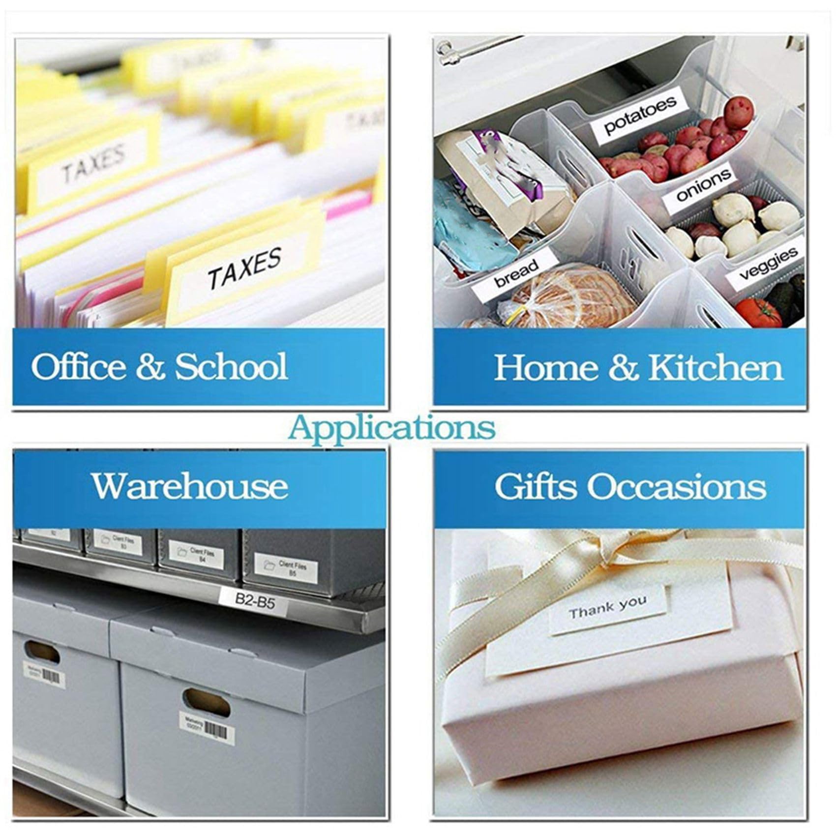 Sostituzione del Nastro per Etichette Compatibile da 20 Confezioni per Cartucce Nastro per Etichette -4WBN (SS12KW) Nastro Nero su
