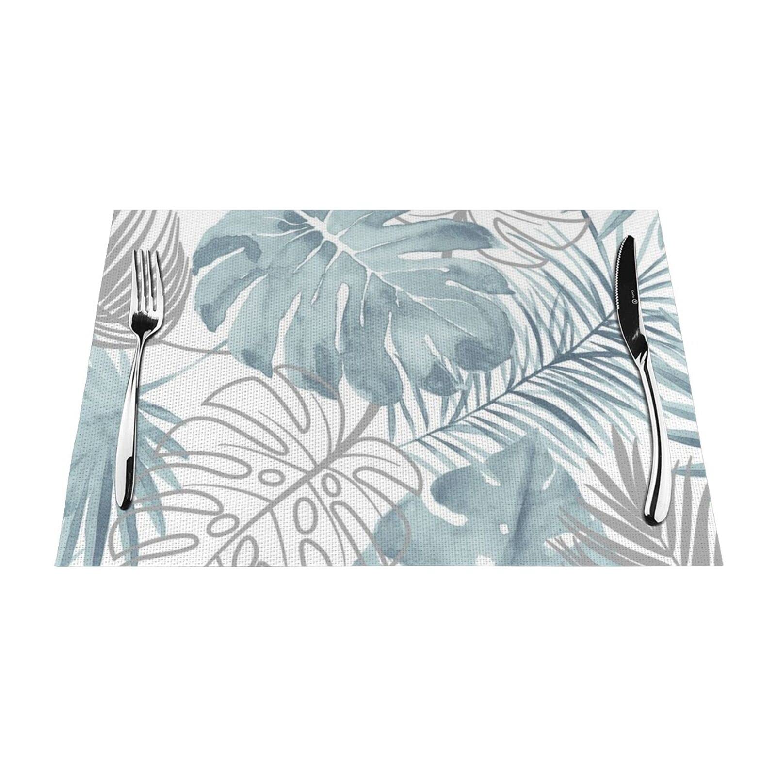 Sets de table résistants à la chaleur napperon de table lavable motif feuilles mignonnes 30x45