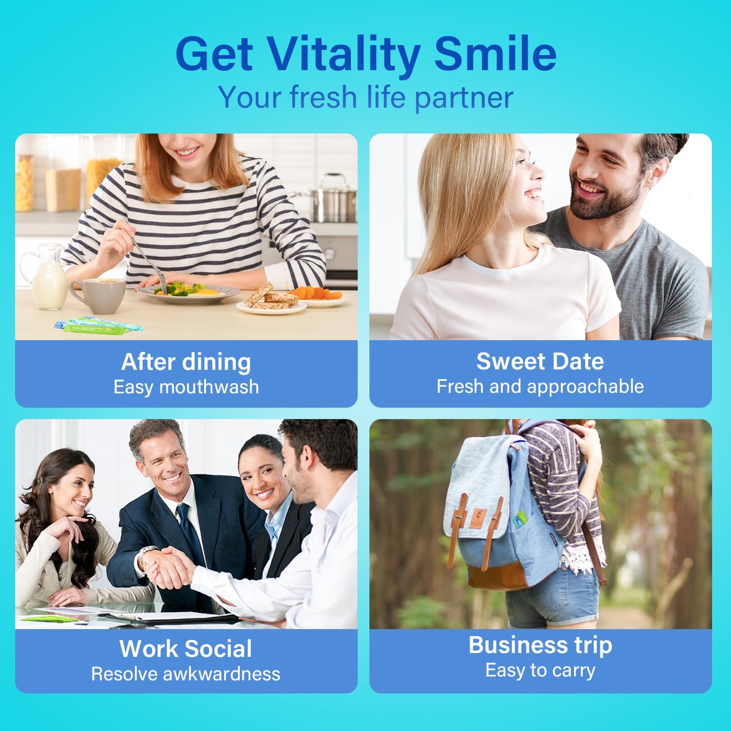 Travel Size Mouthwash Portable Packets to Go,20 Individual Disposable Packs, Alcohol & Fluoride Free, 3 Refreshing Flavors (Fresh Mint, ICY Mint, Grapefruit Mint) Fresh Oral Hygiene (20) - Image 6