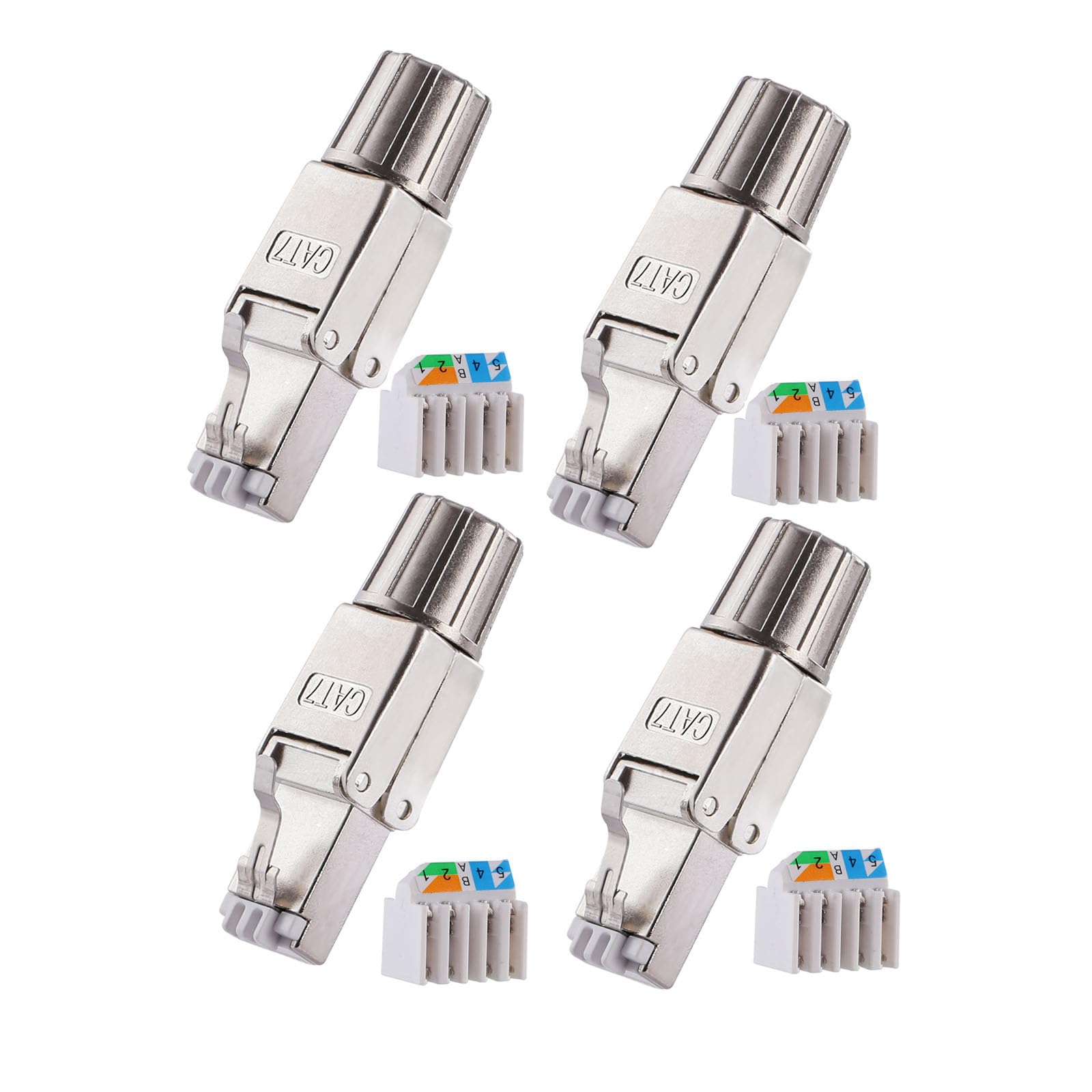 Hcunbsu 4x CAT7 RJ45 Netzwerkstecker 10 GBit/s, RJ45 Stecker Werkzeuglos, Netzwerkstecker für CAT7 CAT7A CAT6A, AWG 22-26, LAN Kabel Crimpstecker Hcunbsu 4x CAT7 RJ45 Netzwerkstecker 10 GBit/s, RJ45 Stecker Werkzeuglos, Netzwerkstecker für CAT7 CAT7A CAT6A, AWG 22-26, LAN Kabel Crimpstecker