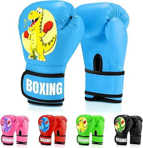 Miniatura 11 de Guantes de boxeo para niños y niñas, guantes de entrenamiento de boxeo juvenil para niños de 3 a 9 años, guantes de entrenamiento de 4 onzas para