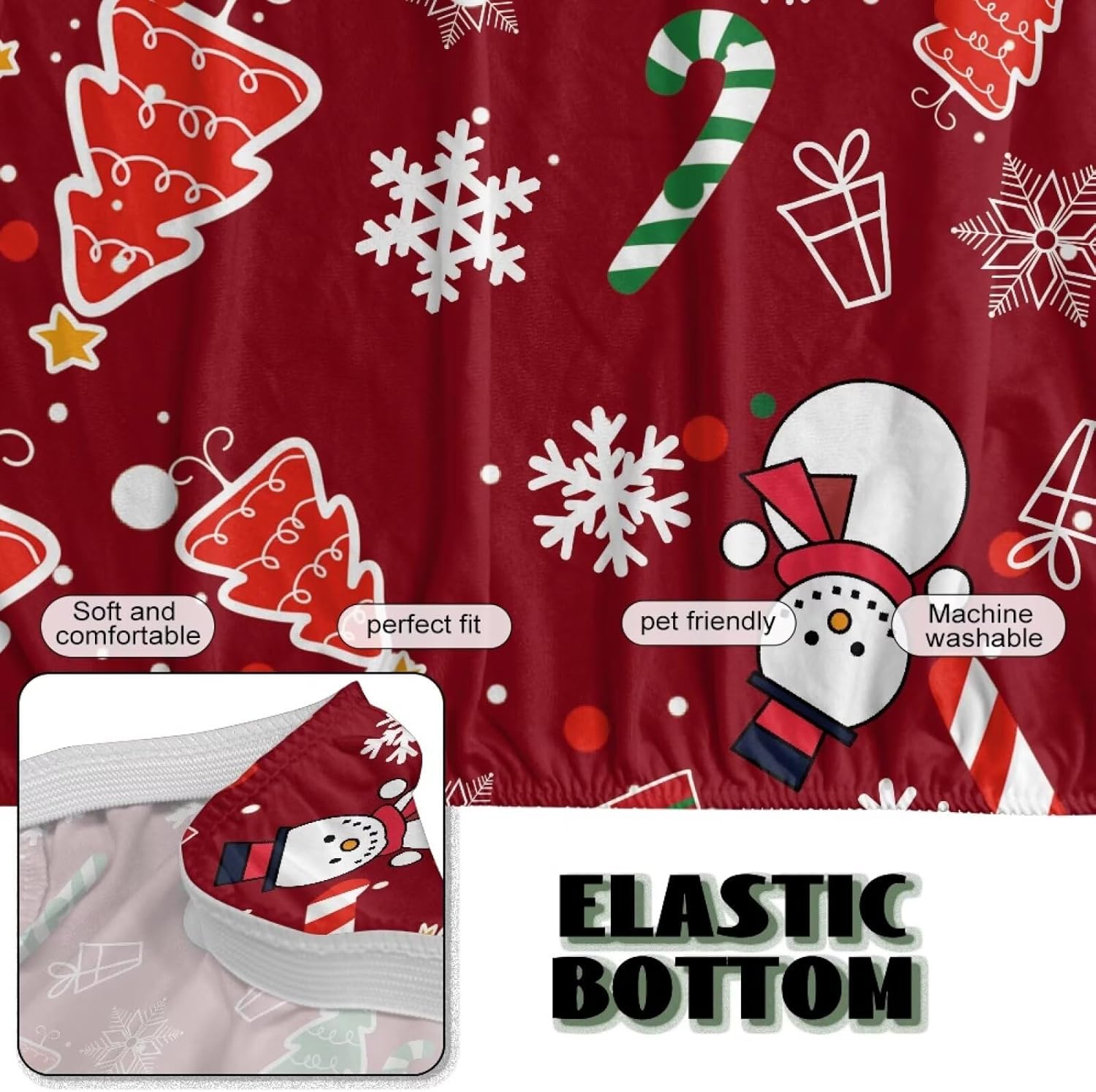 Christmas Reindeer Futon Cover Sofa Bed Slipcover Full Size Futon Mattress Cover Soft Stretch Armless Furniture Protector for Pets