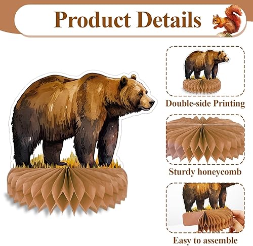 Miniatura 3 de 10 piezas de decoración de fiesta de aventura espera, decoración de mesa de campamento, deja que la aventura comience centros de mesa, feliz