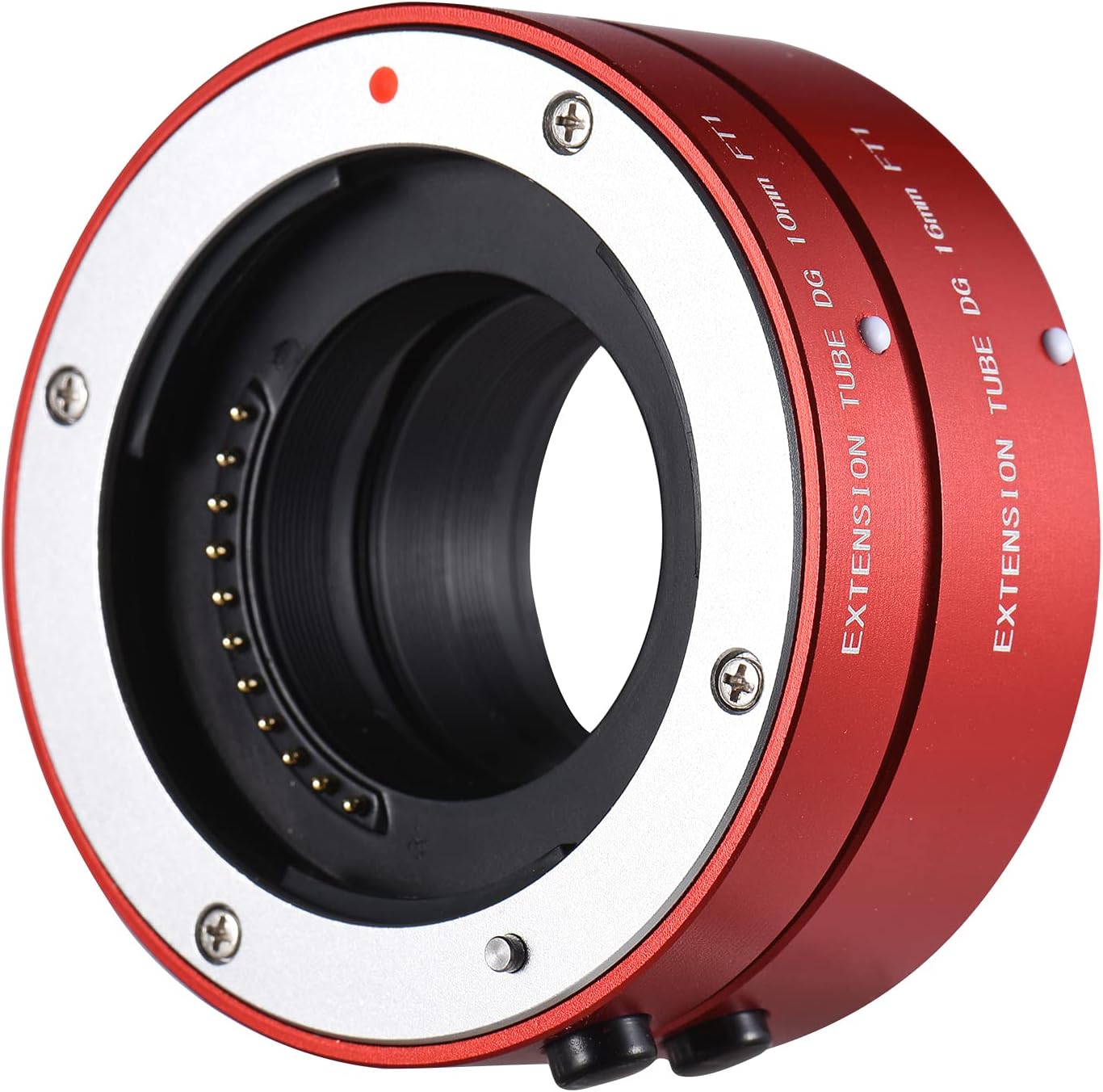 10~16mm Close up Extension Tube Set Multi Functional Metal Electronic Adapter Ring 10mm + 16mm Autofocus Adjustable Aperture Macro Extension Tube Set for Macro Photography Red