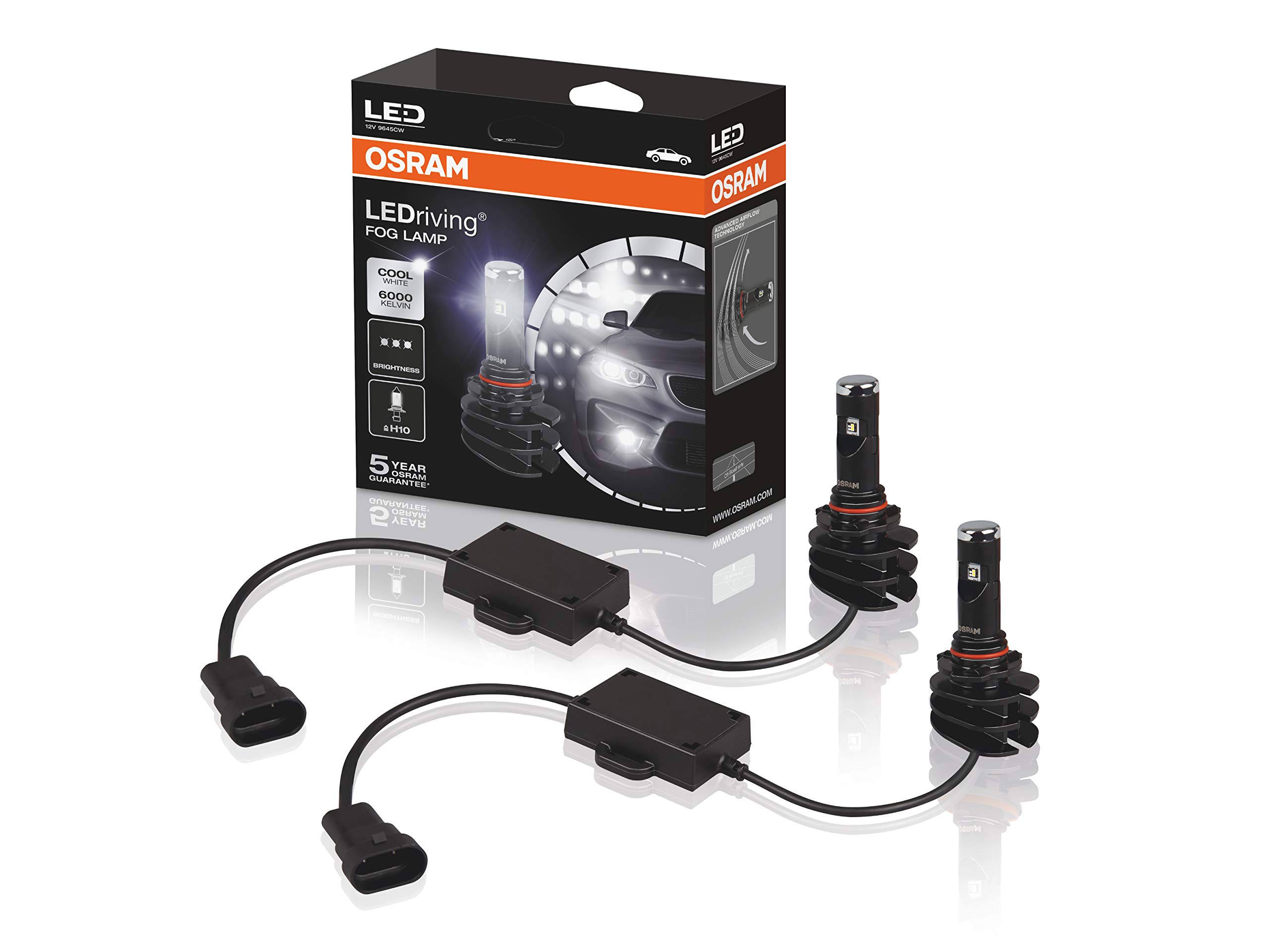 OSRAM LEDriving Fog Lamp H10, luz antiniebla con LED, 9645CW, 12 V, estuche (2 unidades)