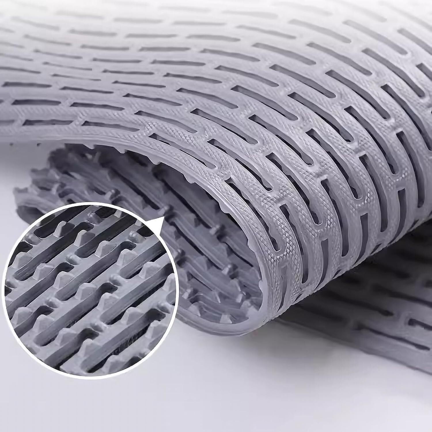 Commercial Drainage Non-Slip Floor Mat 6mm Thick, Indoor Outdoor Wet Area Floor Mat for Bathroom, Swimming Pool(Grey,60cm x 120cm)