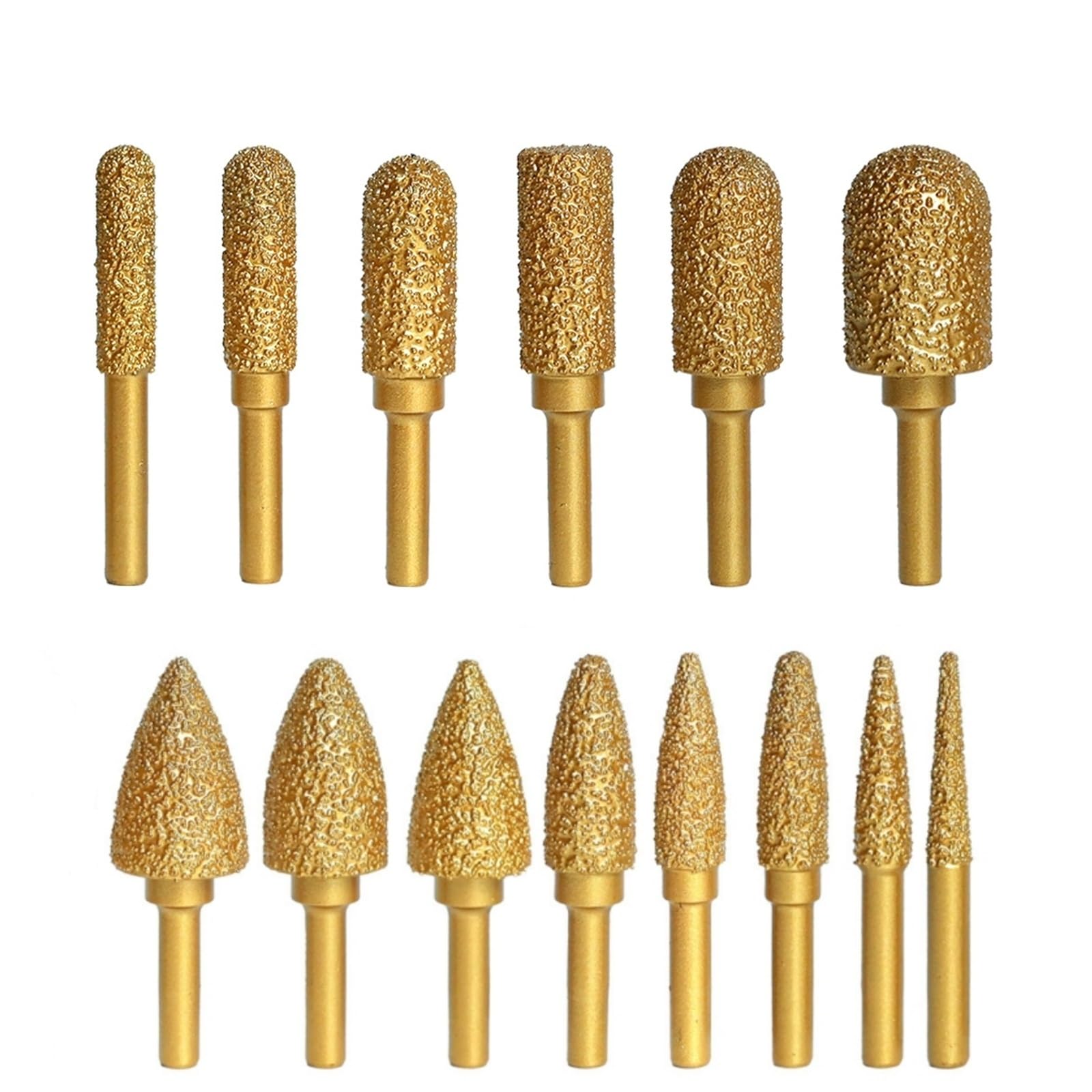 6mm Shank Brazed Diamond Grinding And Polishing Head For Cast Iron Stone Marble Tile - Deburring Metal Processing Carve(B-10X6MM,5pcs)