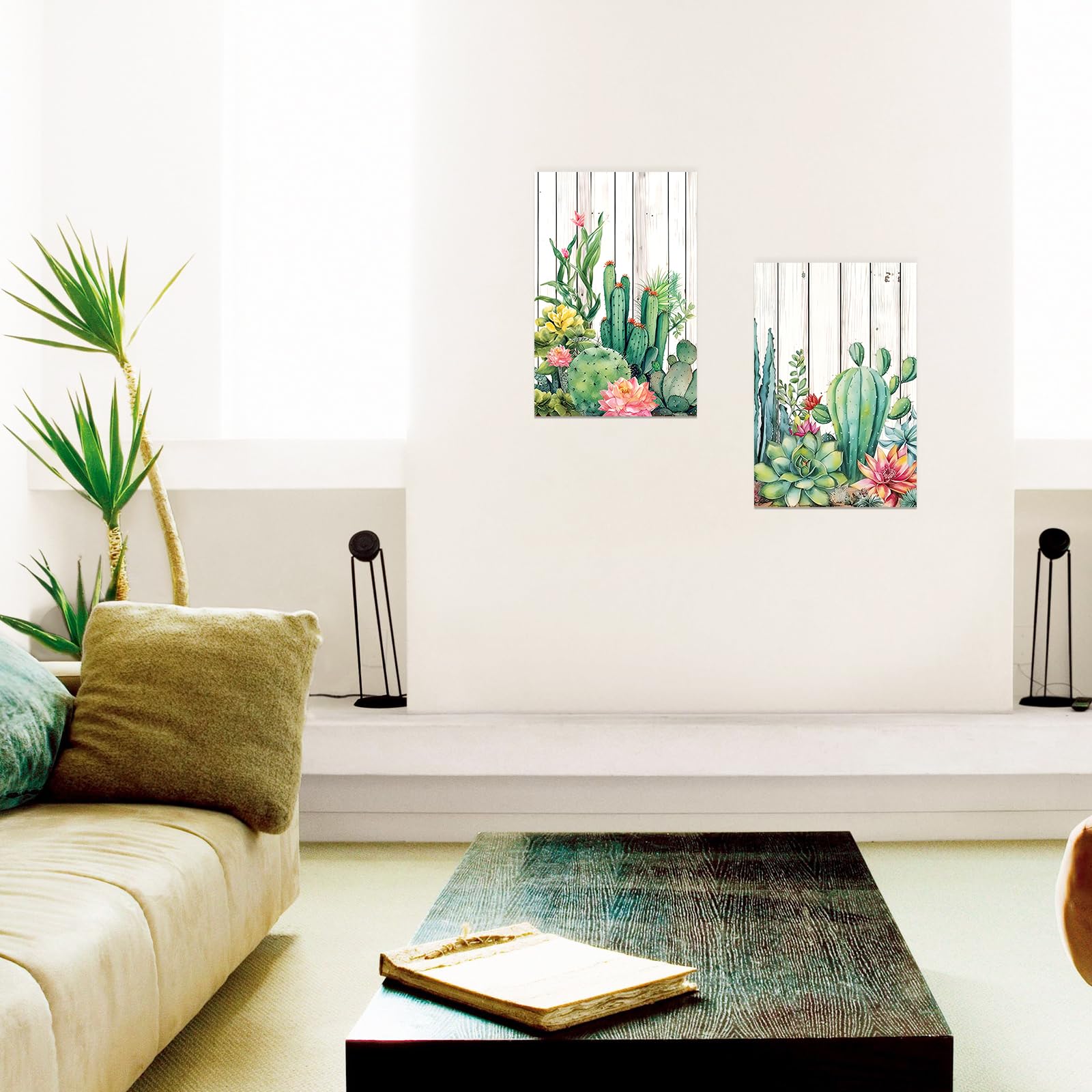 Cactus 2 Piece Canvas Paintings Condor Cactus" – Easy Street Prints