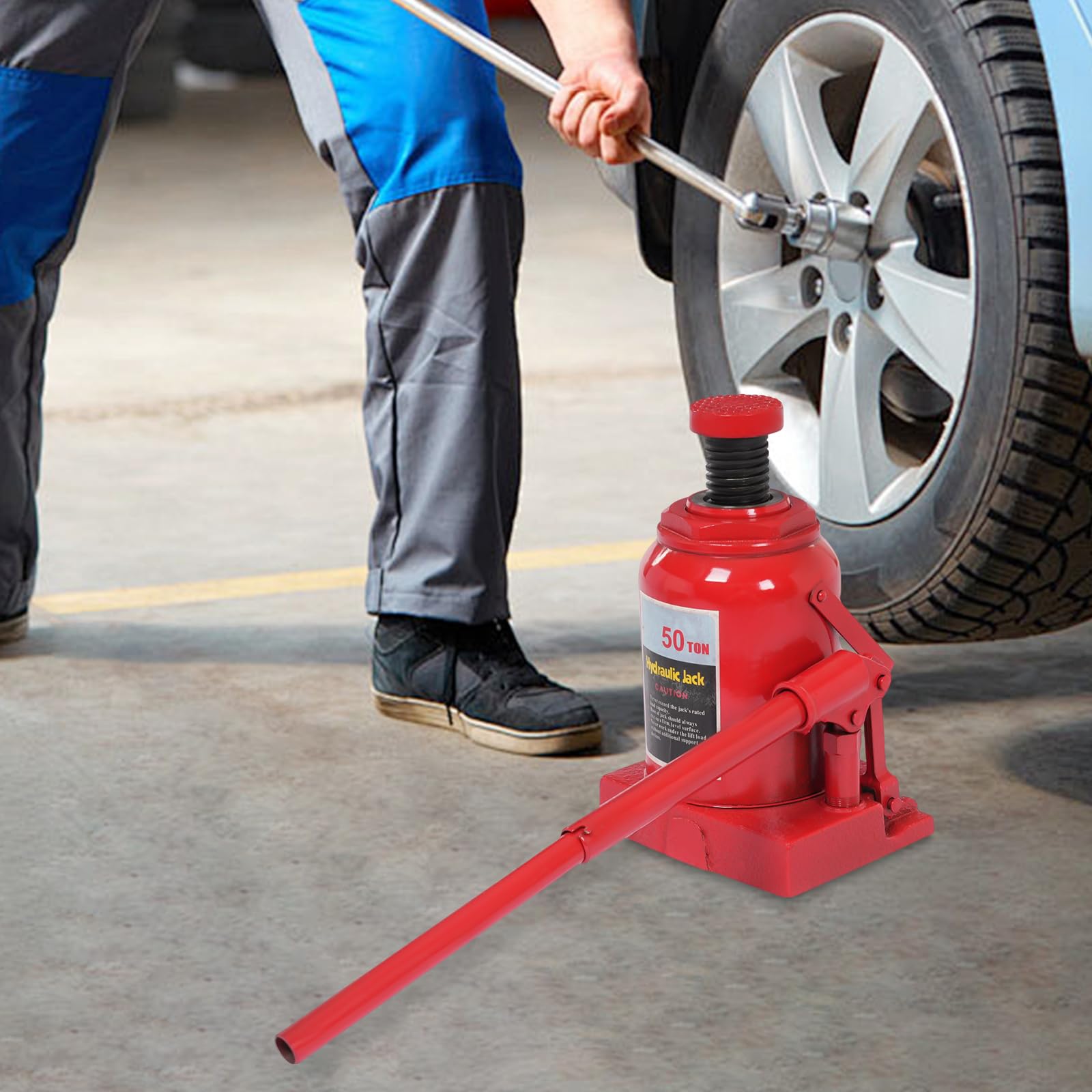 30 Ton Hydraulic Bottle Jack, Hydraulic Stubby Low Profile Welded Bottle Jack, Double Ram Welded Hydraulic Car Bottle Jack, Automotive Welded Hydraulic Bottle Jack for Repair Vehicle, Pickup, Truck