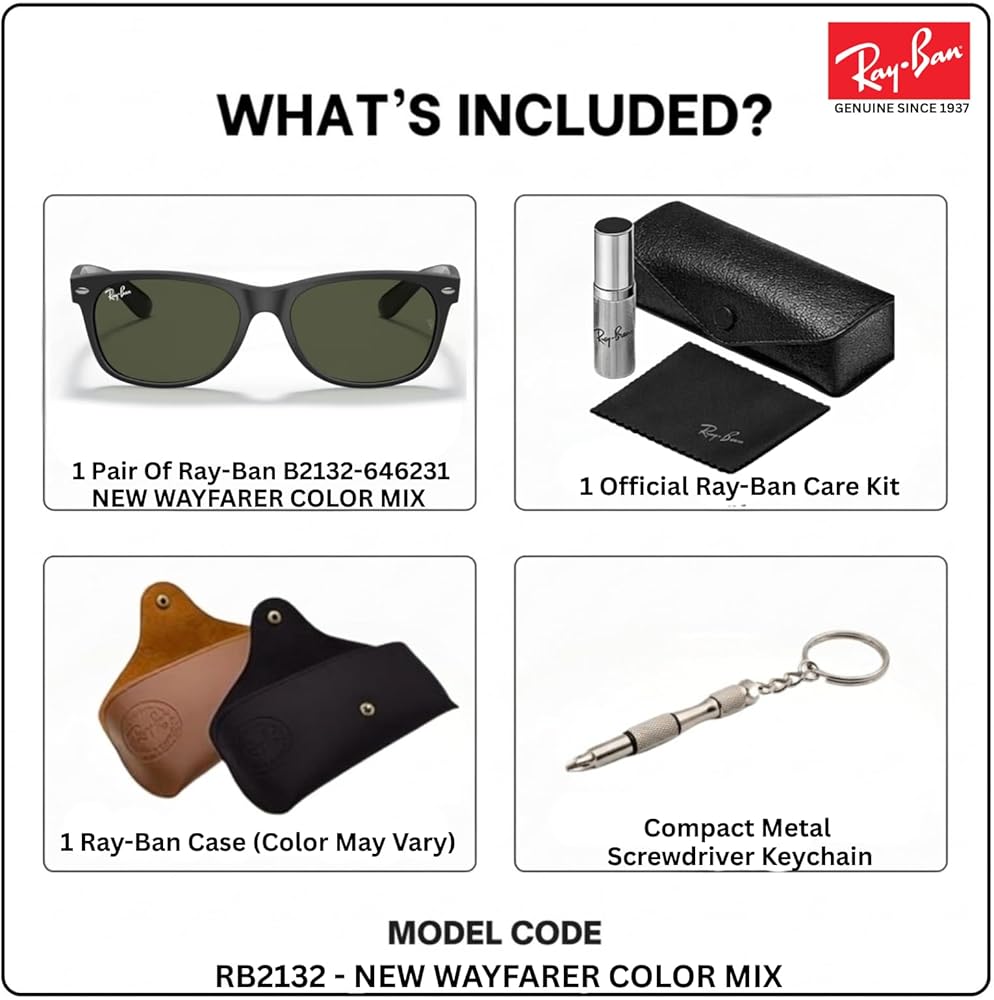 Amazon.com: Ray-Ban RB2132 Square Shape Non-Polarized Sunglasses