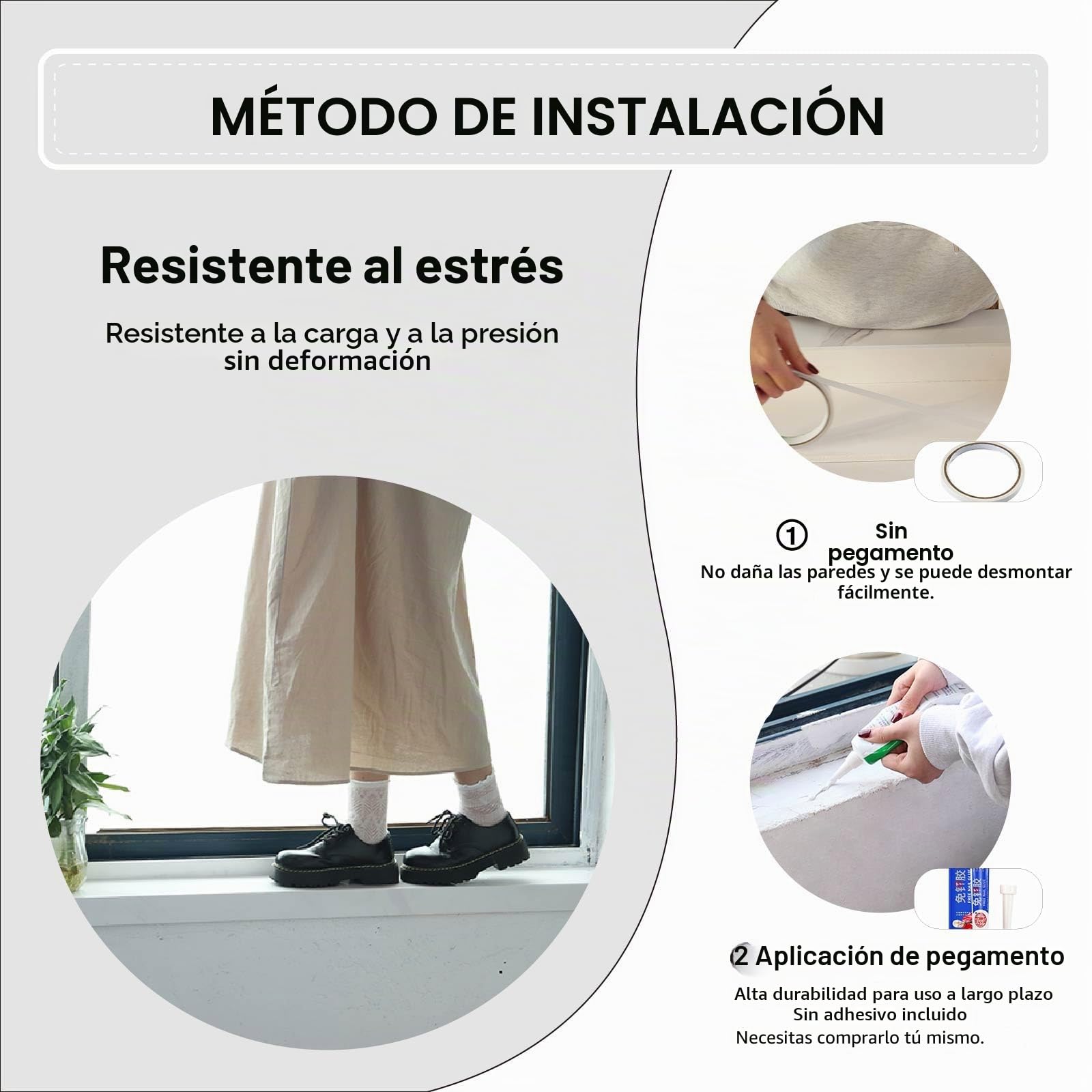 Alfeizar Ventana Cubiertas para Alféizares de Ventanas con Acabado de Acrílico grosor 9 cm cultar rayones para Hormigón Cemento Alféizar no es fácil deformar ni agrietar