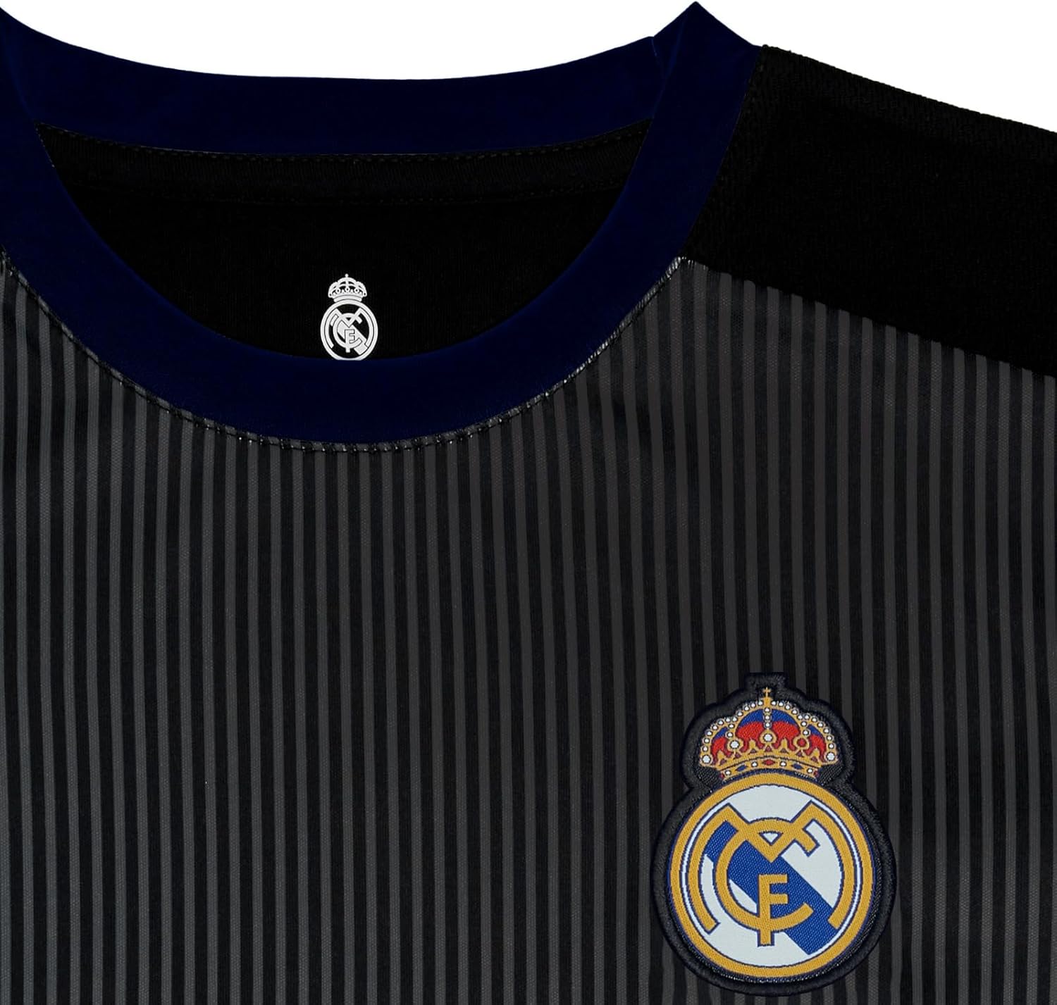 Icon Sports Compatible with Real Madrid Officially Licensed Poly Shirt Soccer Jersey -04 Small Black - Image 3