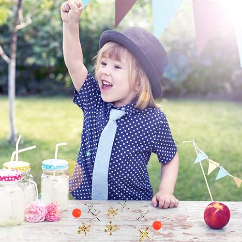 Miniatura 2 de Biubee 5 juegos de gatos de metal retro y juego de pelota, 50 gatos dorados y plateados con 5 bolas hinchables de goma roja, juego clásico de gatos