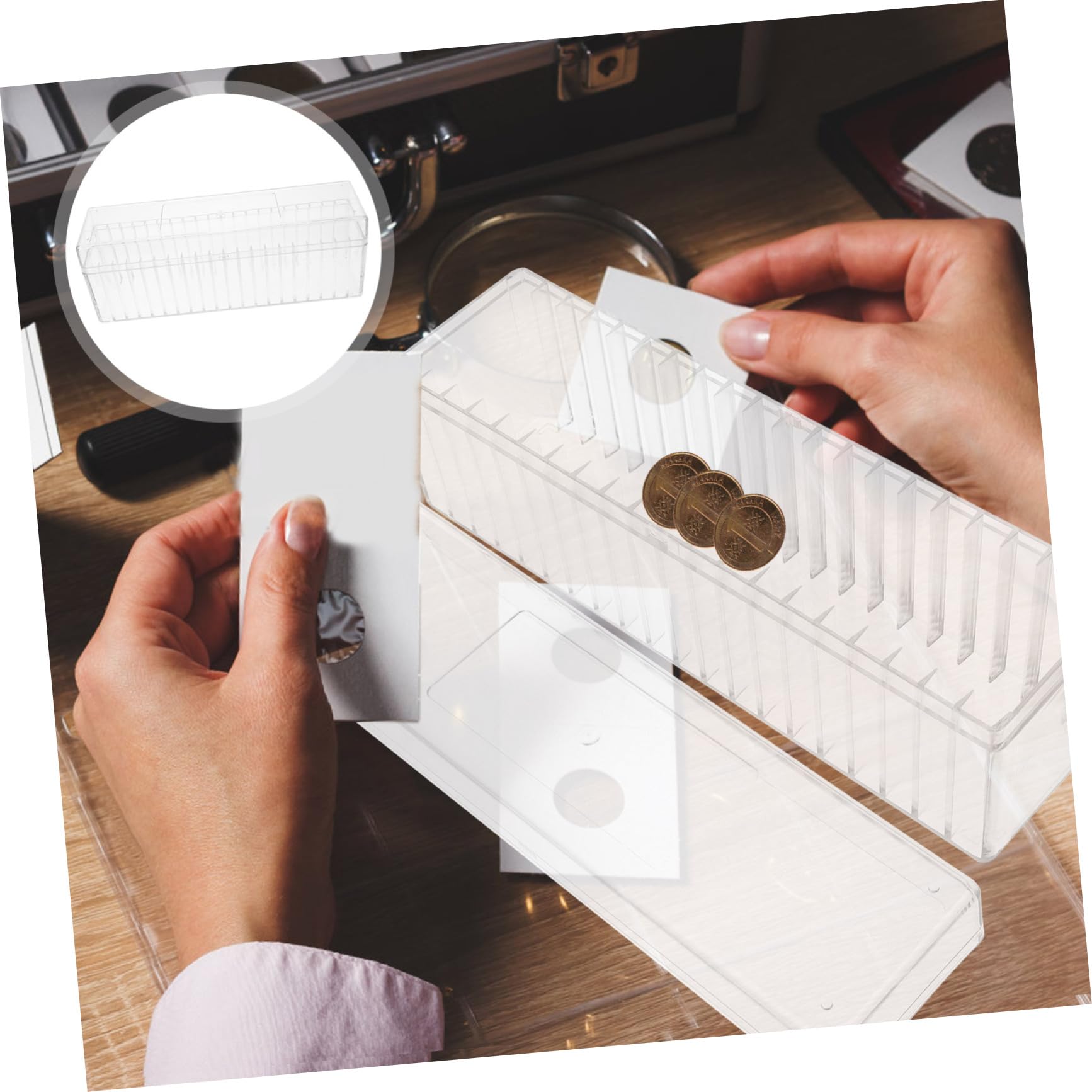 NUOBESTY Caja De 3 Piezas Caja De Almacenamiento De Monedas Graduada Cajas De Colección De Monedas Transparentes Contenedor De Monedas Transparente Estuche Para Monedas Para