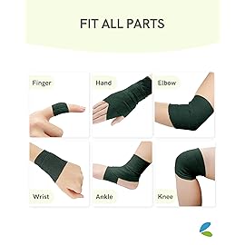 FriCARE Self Adhesive Bandage Wrap, Medical Tape in First Aid Kit, Cohesive Bandages for Wounds Sport Vet, 2 Inches X 5 Yards 6 Rolls, Hunter Green