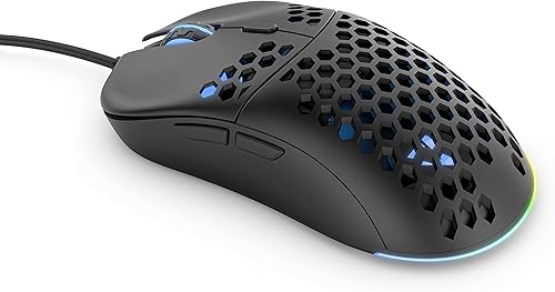 Miniatura 7 de Ronin X - Mouse para juegos para PC (negro sombra, cableado), carcasa de panal simétrica ultraligera  LED RGB  deslizamiento de PTFE  Sensor Pixart