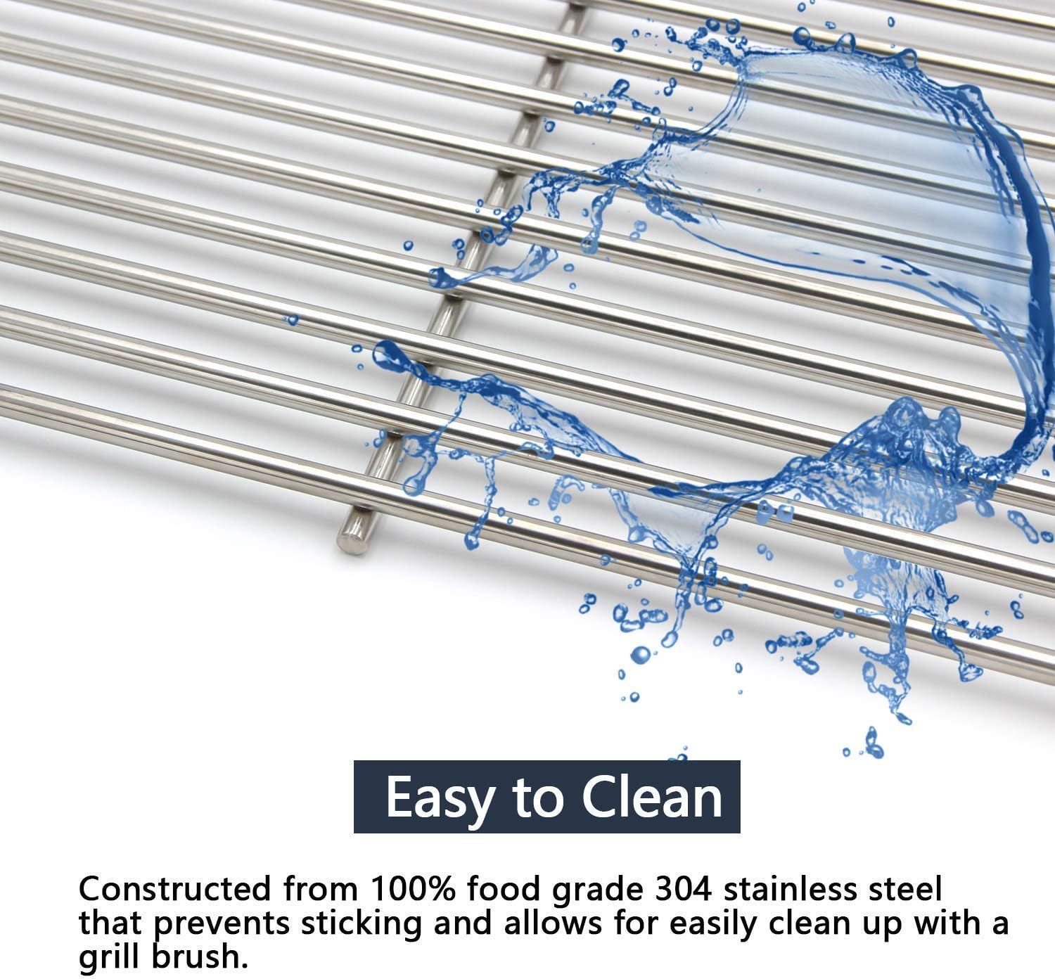 Hongso 17 3/16" X 13 1/2" Heavy-Duty 304 Stainless Steel Cooking Grates Replacement for Grillmaster 720-0697, Nexgrill 720-0697E, Uniflame GBC981W GBC981WBU Gas Grills