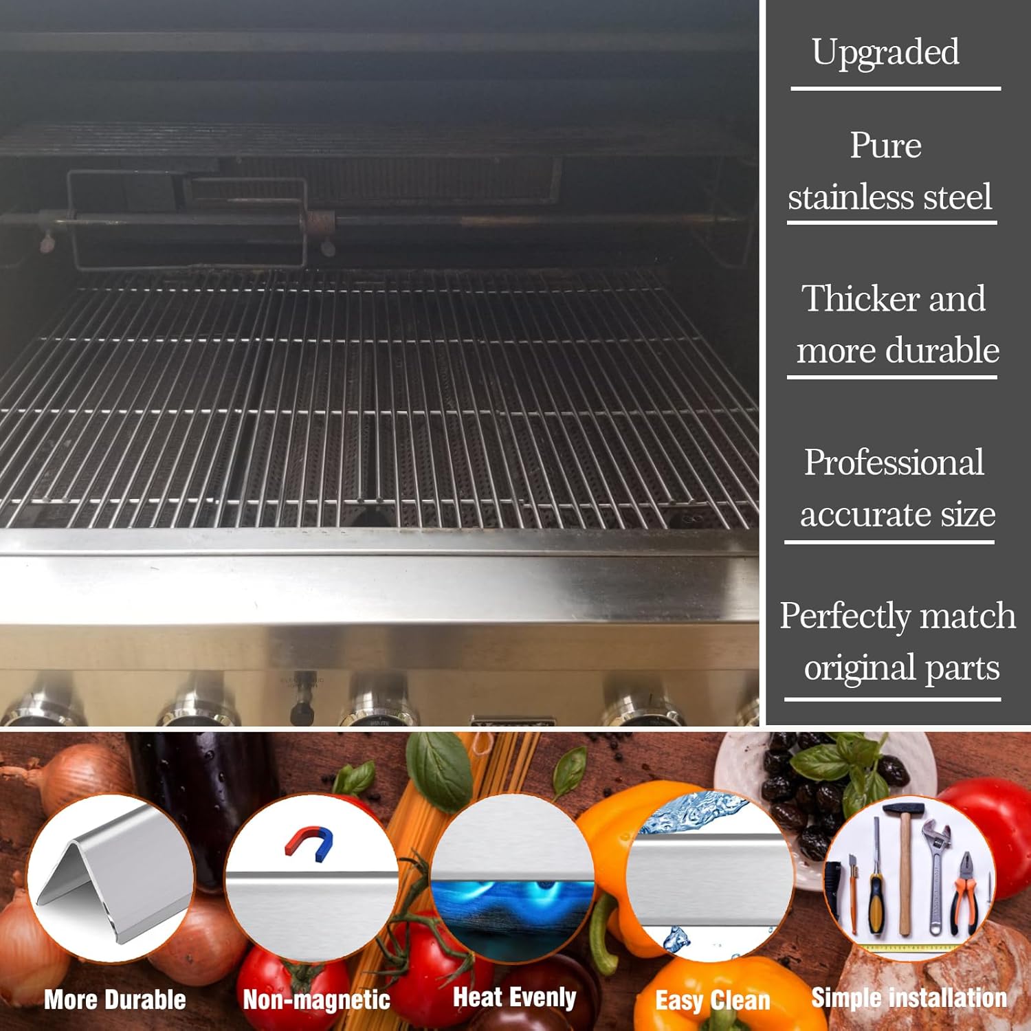 Replace for Viking Grill Parts,Heat Plate Tent Shield for Viking VGBQ 30, 41, 53 in T Series, VGBQ30, VGBQ41, VGBQ53, VGIQ41 Gas Grill Parts