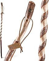 Vista 1 de Brazos Rustic Wood Walking Stick, Twisted Sassafras, Traditional Style Handle, for Men & Women, Made in The USA