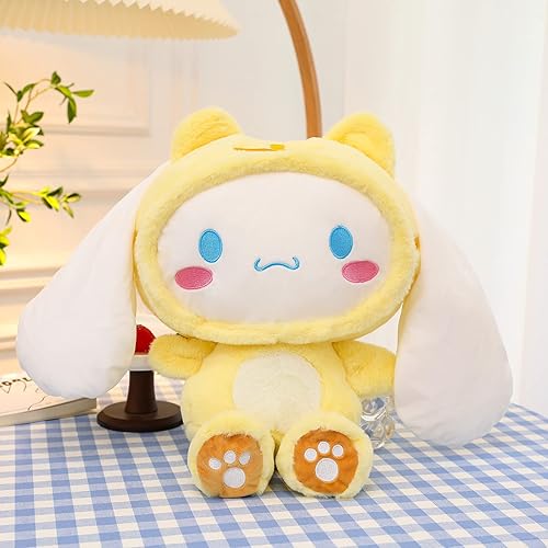Miniatura 5 de Peluche de perro Cinnamorol amarillo de 14.5 pulgadas, 14.5 pulgadas, muñeca de perro de dibujos animados Kawaii con ojos estrellados, regalo para
