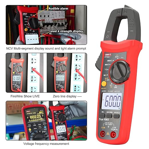 UNI-T UT201+/UT202+/UT203+/UT204+/UT202A+ Pinza Amperimétrica Digital AC/DC 600A/600V para Medir Amperímetro Voltímetro Ohm Tester (UT204+) miniatura 3