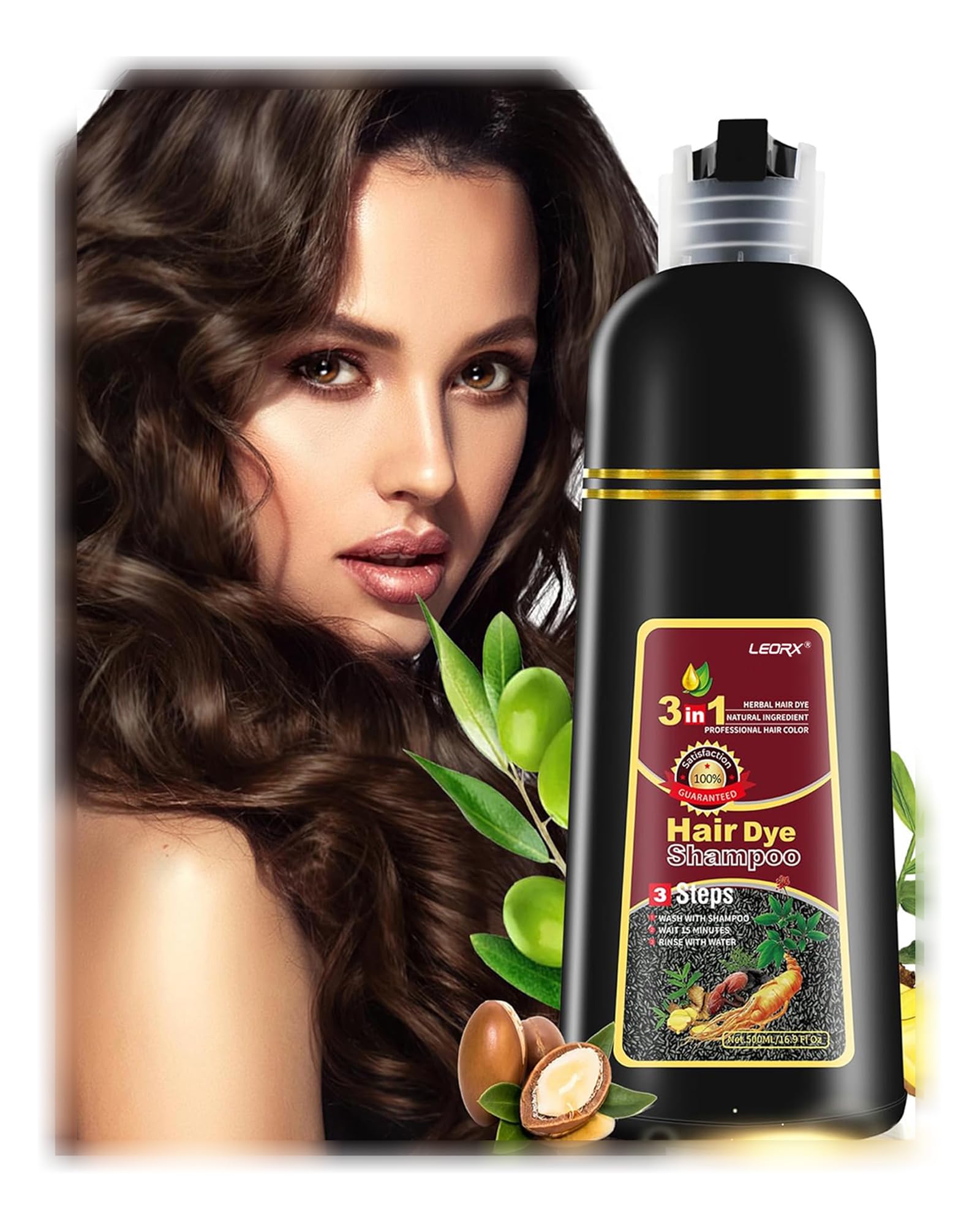 Amazon.com : leorx Instant Hair Dye Shampoo For Gray Hair, 500ml