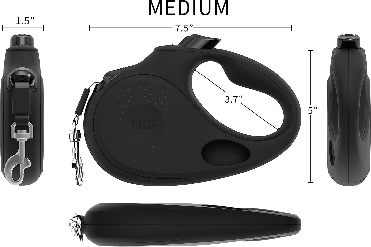 TUG Oval 360° Tangle-Free Retractable Dog Leash with Integrated Waste Bag Dispenser Bundle with TUG Waste Bags