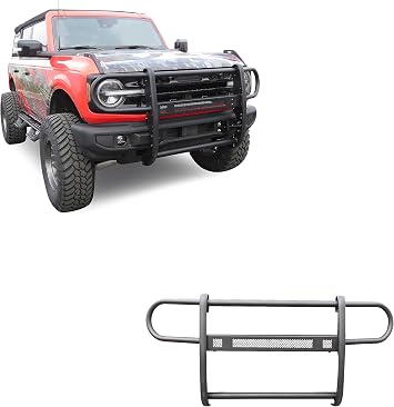 Black Horse Beacon Grille brush Bumper Guard Modular Black Compatible with 2021-2026 Ford Bronco-BGFB21NL
