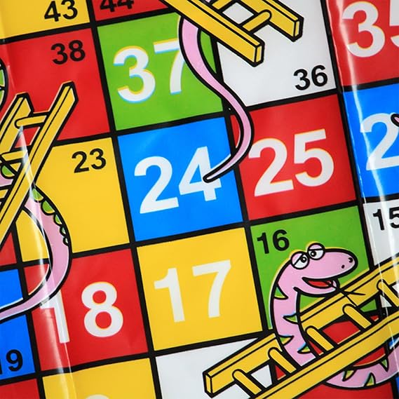 Snakes and Ladders Board Game - Folding Travel Board Game,Fun Portable Chess Toy for Kids Adults Travel Parties Enjoyable Gameplay Family Gatherings Outdoor Activities