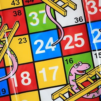 Snakes and Ladders Board Game - Folding Travel Board Game,Fun Portable Chess Toy for Kids Adults Travel Parties Enjoyable Gameplay Family Gatherings Outdoor Activities