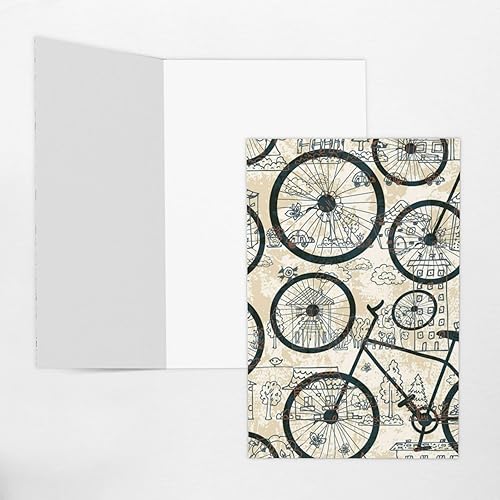 Miniatura 5 de Tarjetas de felicitación de impresión de bicicletas Tarjetas de notas en blanco con sobres para todas las ocasiones cumpleaños, boda