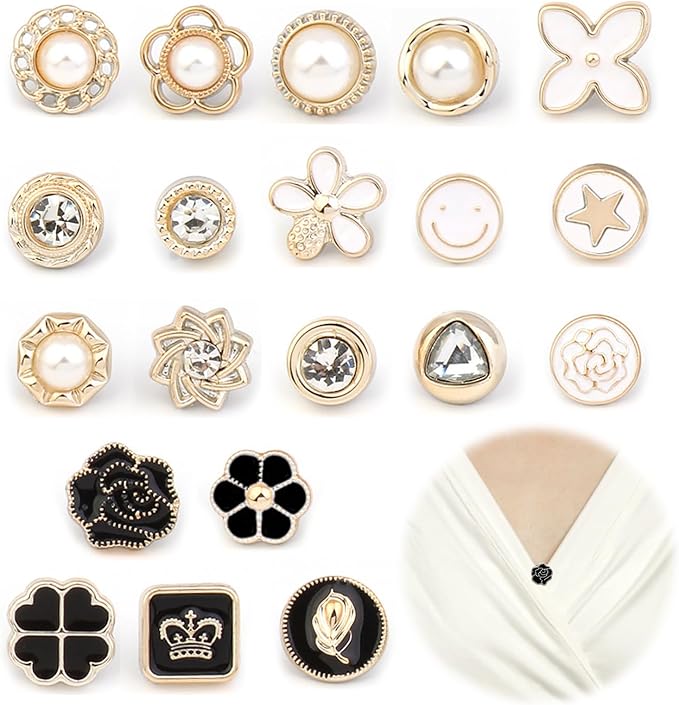 Miunpri Women's Modesty Pins for Clothes: 20 Pieces Decoration Brooch ...