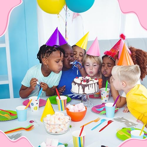 Vista 7 de Tioncy 360 tenedores de plástico desechables arcoíris a granel coloridos cubiertos desechables de plástico neón para fiesta de Acción de Gracias