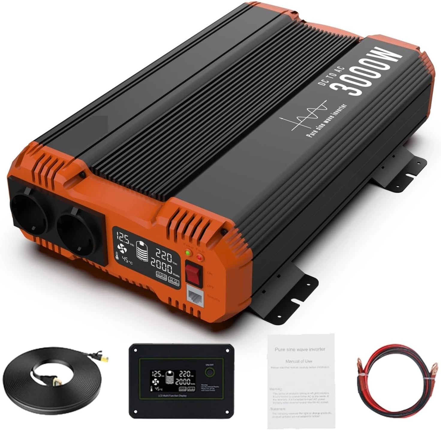 Pure Sine Wave Inverter Power Inverter DC 12V 24V 48V to AC 50HZ/60HZ Continuous Power Suitable for Home and RV (Inverter 3000w 48V_60HZ)
