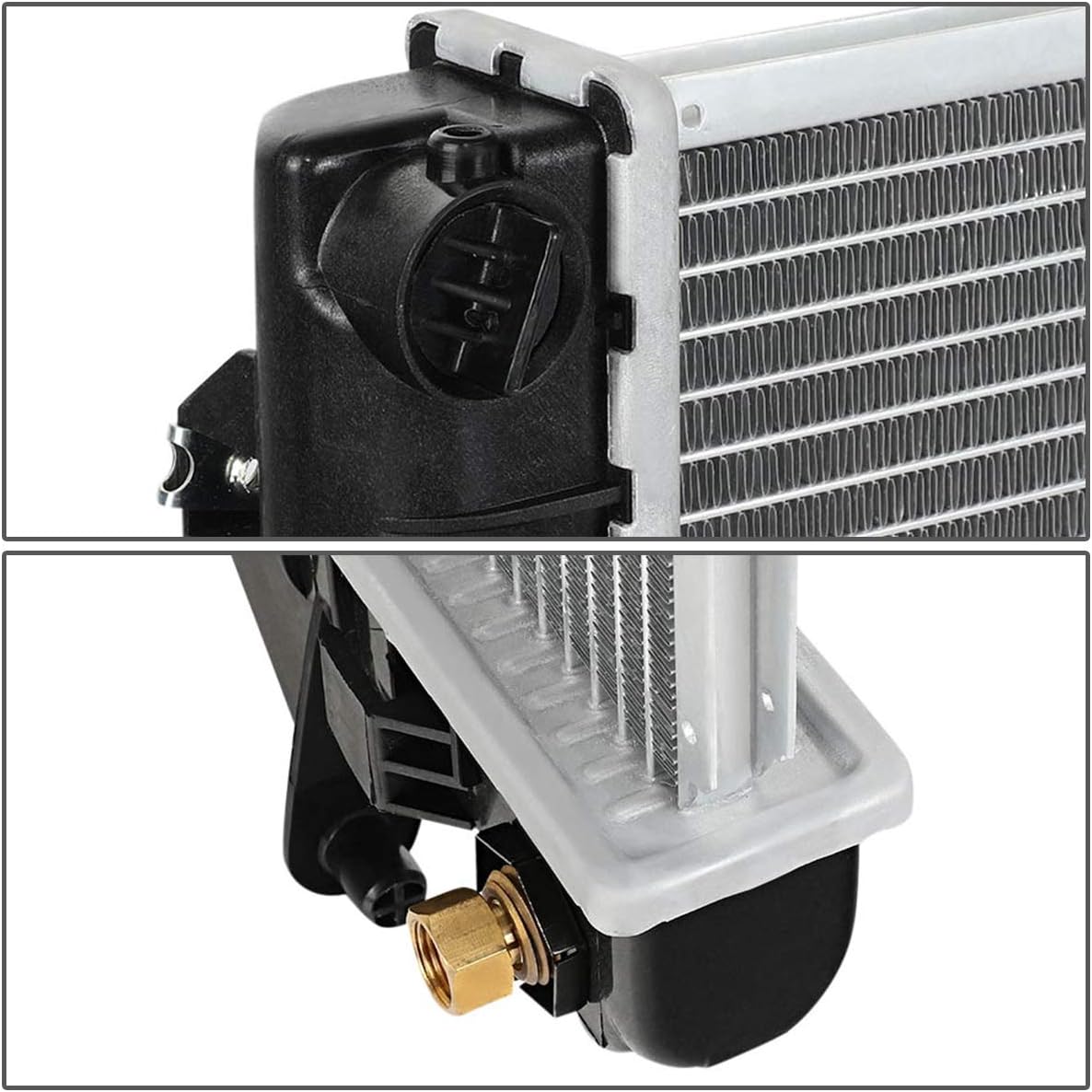 DNA Motoring OEM-RA-2191 OE Style Bolt-On Aluminum Core Radiator Compatible with 94-02 Saturn SC1 / SC2 / SL1 / SL2 / SL AT, 23-5/8" W X 14-1/16" H X 5/8" D, 1-1/4" Inlet, 1-1/4" Outlet