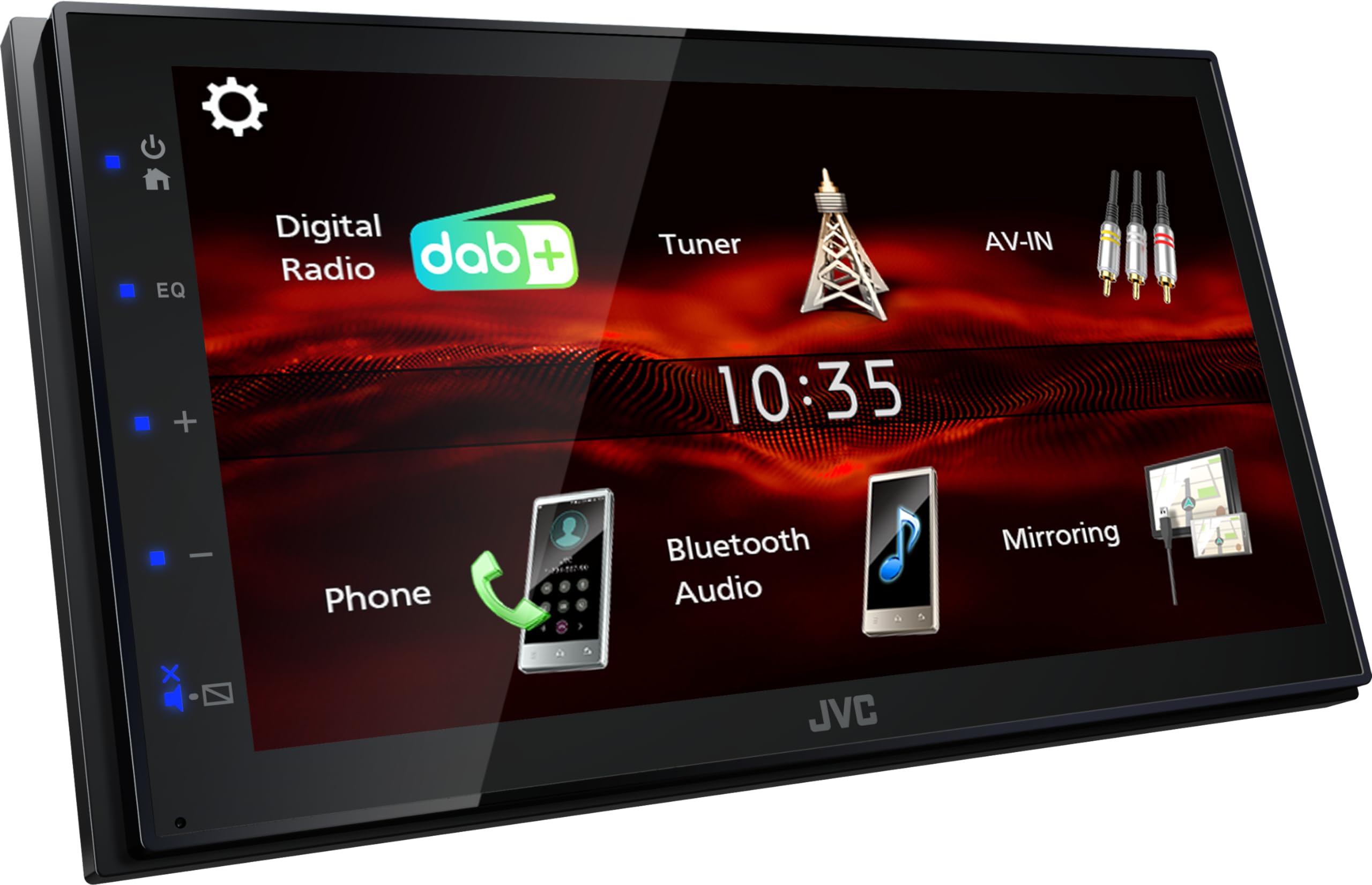 JVC KW-M180DBT – 6,8 Zoll Doppel-DIN AV-Receiver mit Android USB-Mirroring, DAB+, Bluetooth und DSP