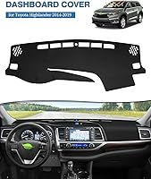 Vista 2 de FIILINES Funda para salpicadero para Toyota Highlander 2014-2019, Alfombrilla para salpicadero con protección solar, malla antideslizante, sin