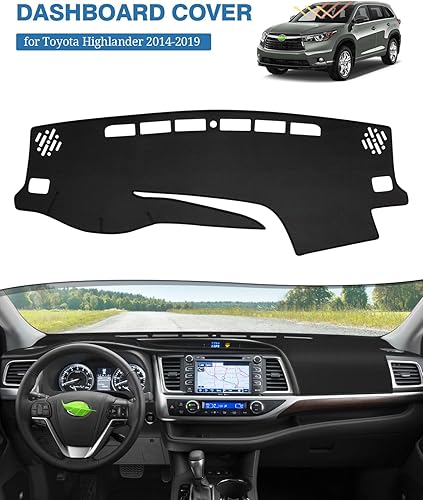 Miniatura 2 de FIILINES Funda para salpicadero para Toyota Highlander 2014-2019, Alfombrilla para salpicadero con protección solar, malla antideslizante, sin