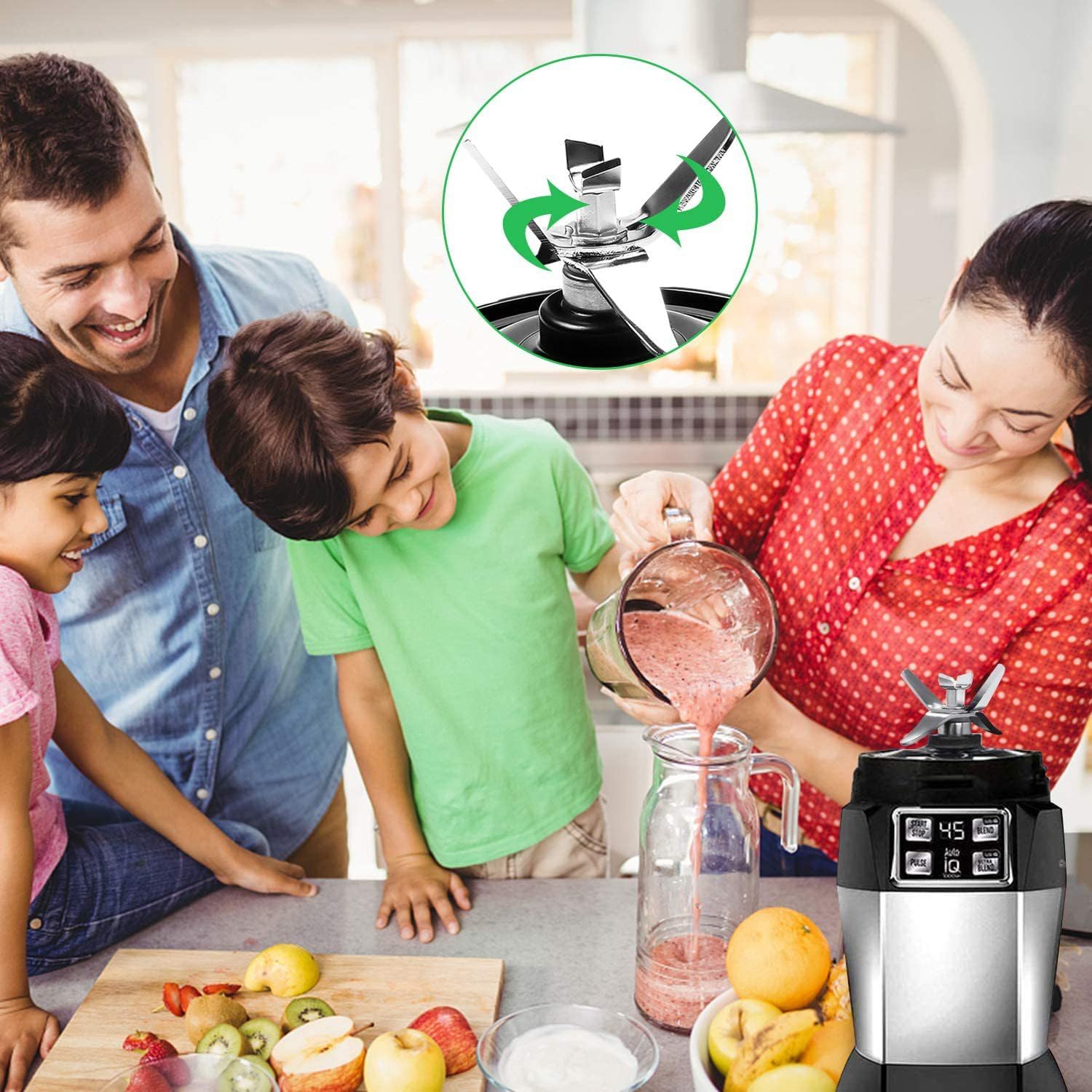 Wymienna Podstawa Ostrza Blendera, Część Zamienna Ostrza Krzyżowego Ekstraktora, Akcesoria do Blendera Pasujące do Blendera Nutri Ninja 1000 W 1500 W