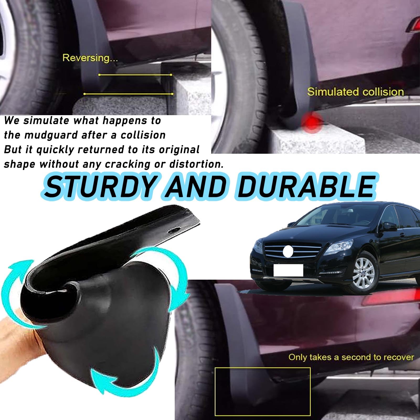 Juego De 4 Aletas De Barro A Medida Para Mercedes Clase C W204 2011-2014 – Purevue PV-MFP161 – Salpicaderas Personalizadas