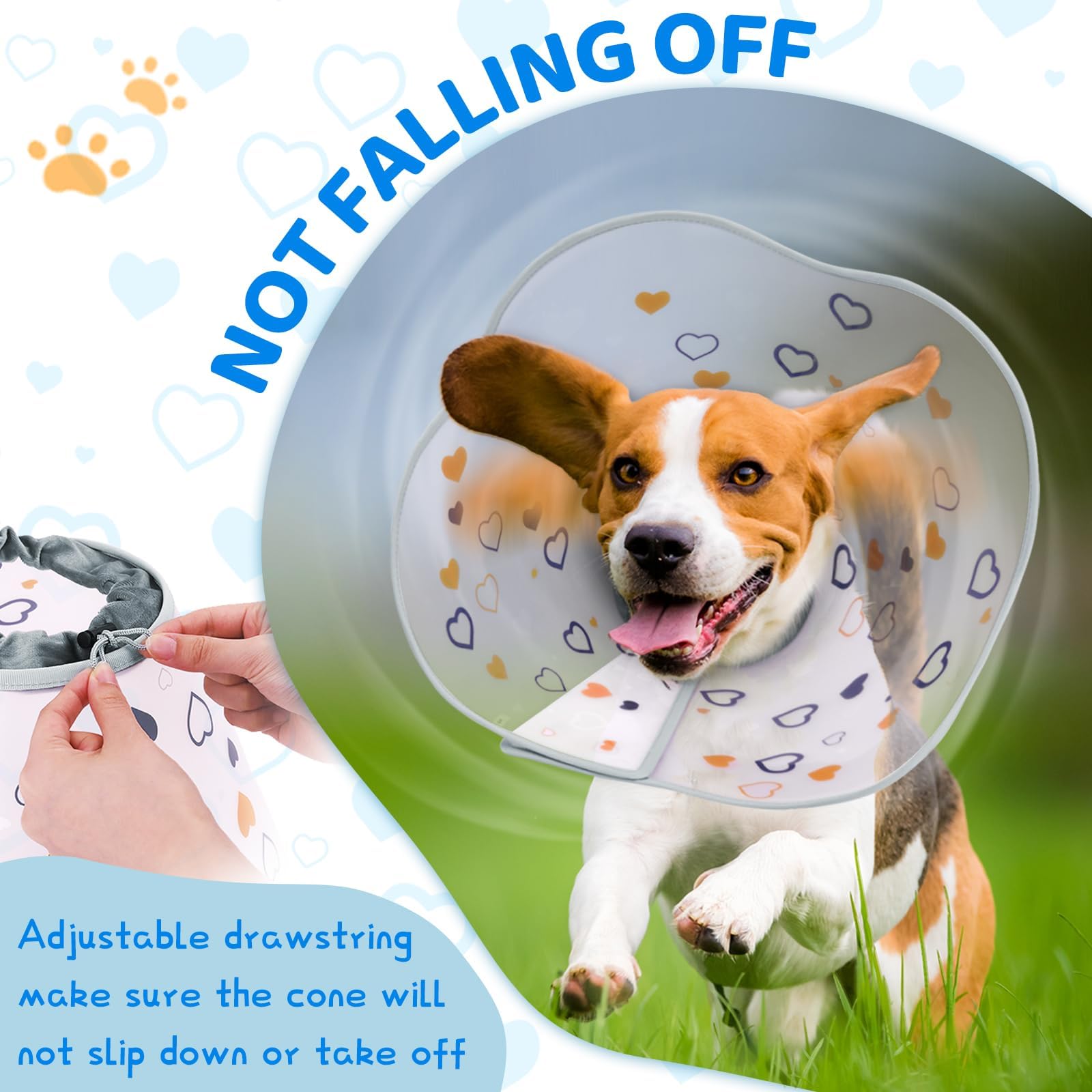 Supet Dog Cone After Surgery - Comfortable Protective Elizabethan Collar With Neck Fabric for Large Medium, Small Dogs - XS - Image 3