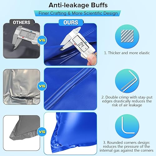 Miniatura 3 de Almohada de piscina resistente de 4 x 4 pies con cuerdas de 4 x 20 pies, almohadas de PVC de 0.016 in de grosor para invierno con válvula de inflado