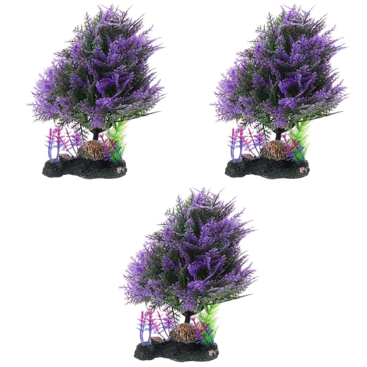 minkissy 3piezas Decoración Artificial De Acuáticas para y Peceras Adorno De Grama De Agua Simulado Ornamentación Natural para Paisajismo Acuático