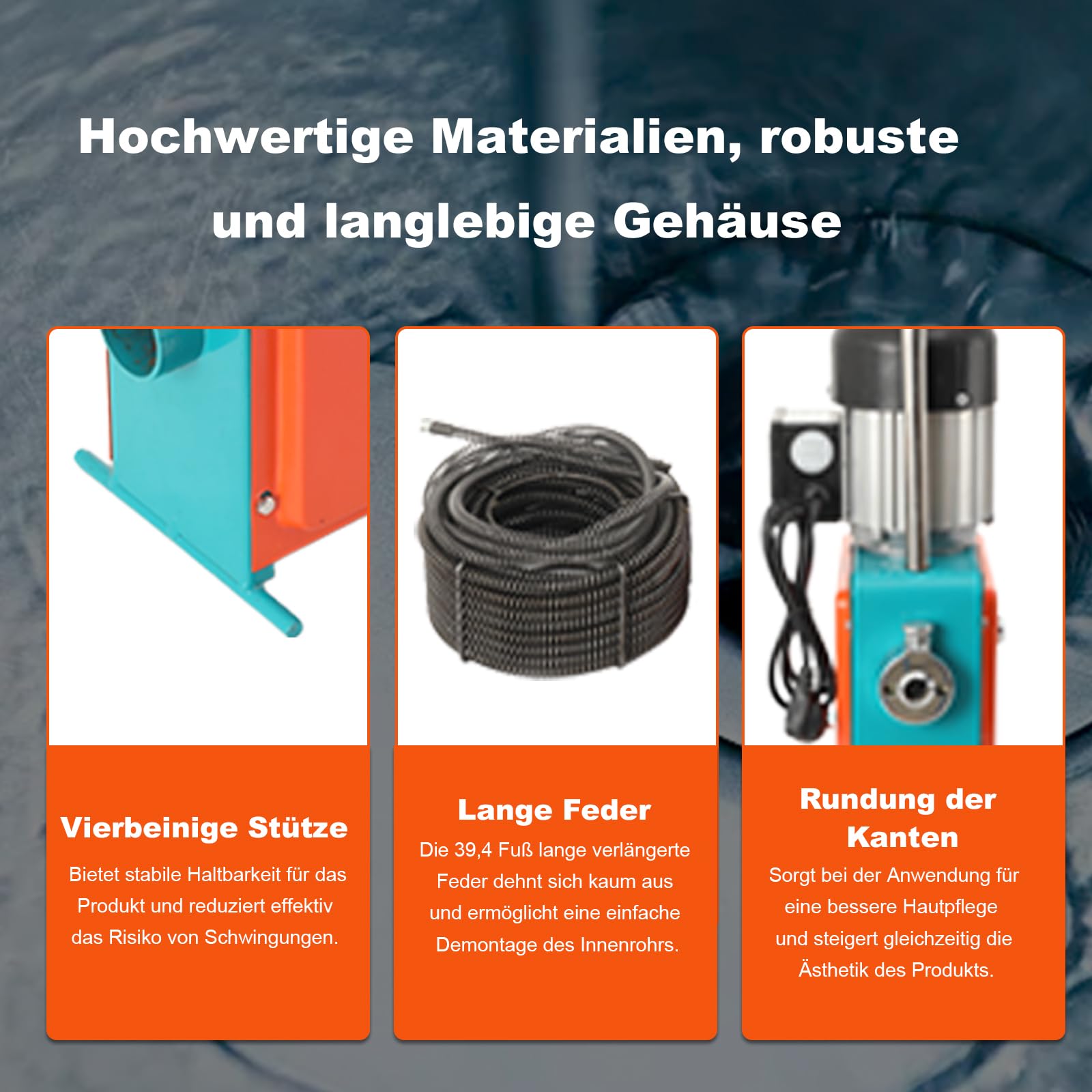 Rohrreinigungsmaschine Elektrische Rohrreinigungsspirale 20m 1000W | Rohrreinigungsgerät Kanalreinigungsmaschine mit 39.4ft Feder Rohrreiniger Satz für Rohr-Durchmesser 20mm-150mm