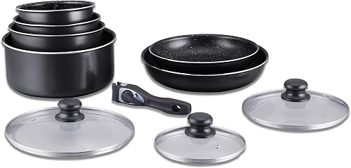 Batterie de Cuisine 10 Pièces Revêtement Pierre HG5000 Herzberg