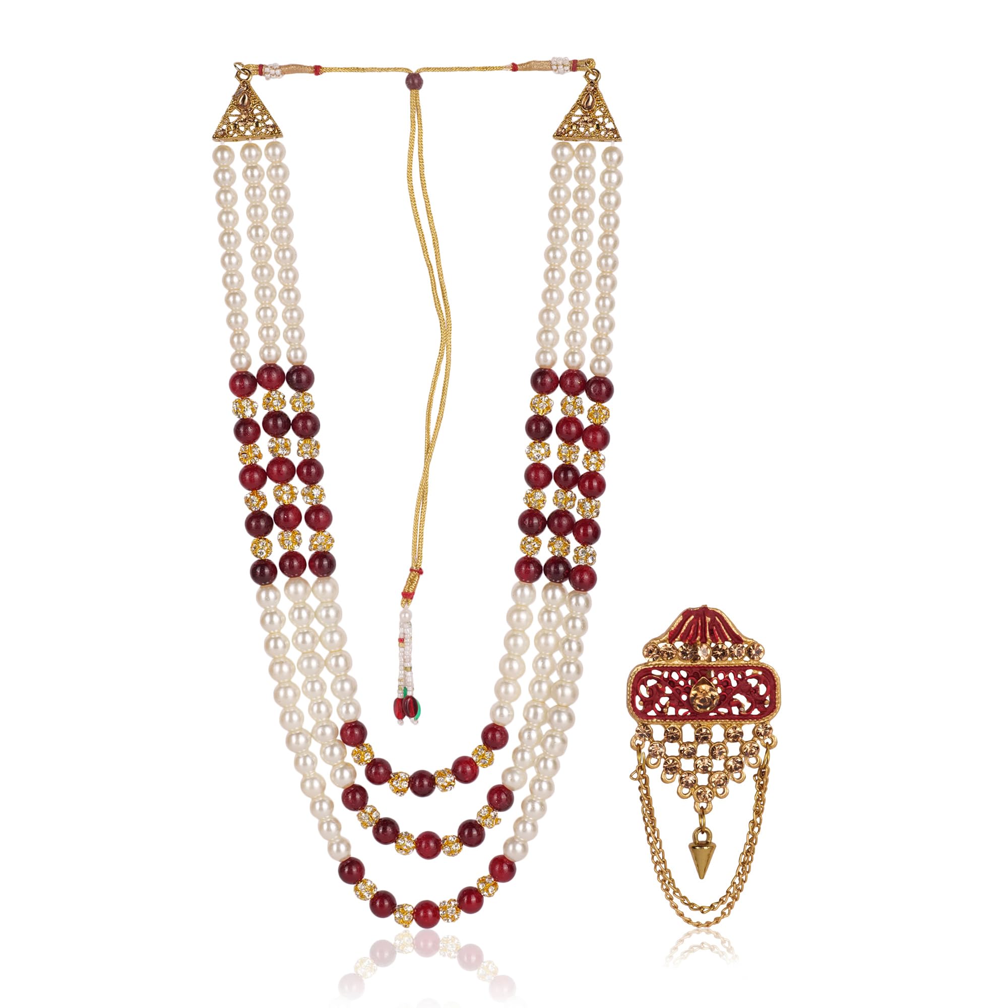 Exquisite Pearl Beads Dulha Groom Moti Mala Necklace for Men
