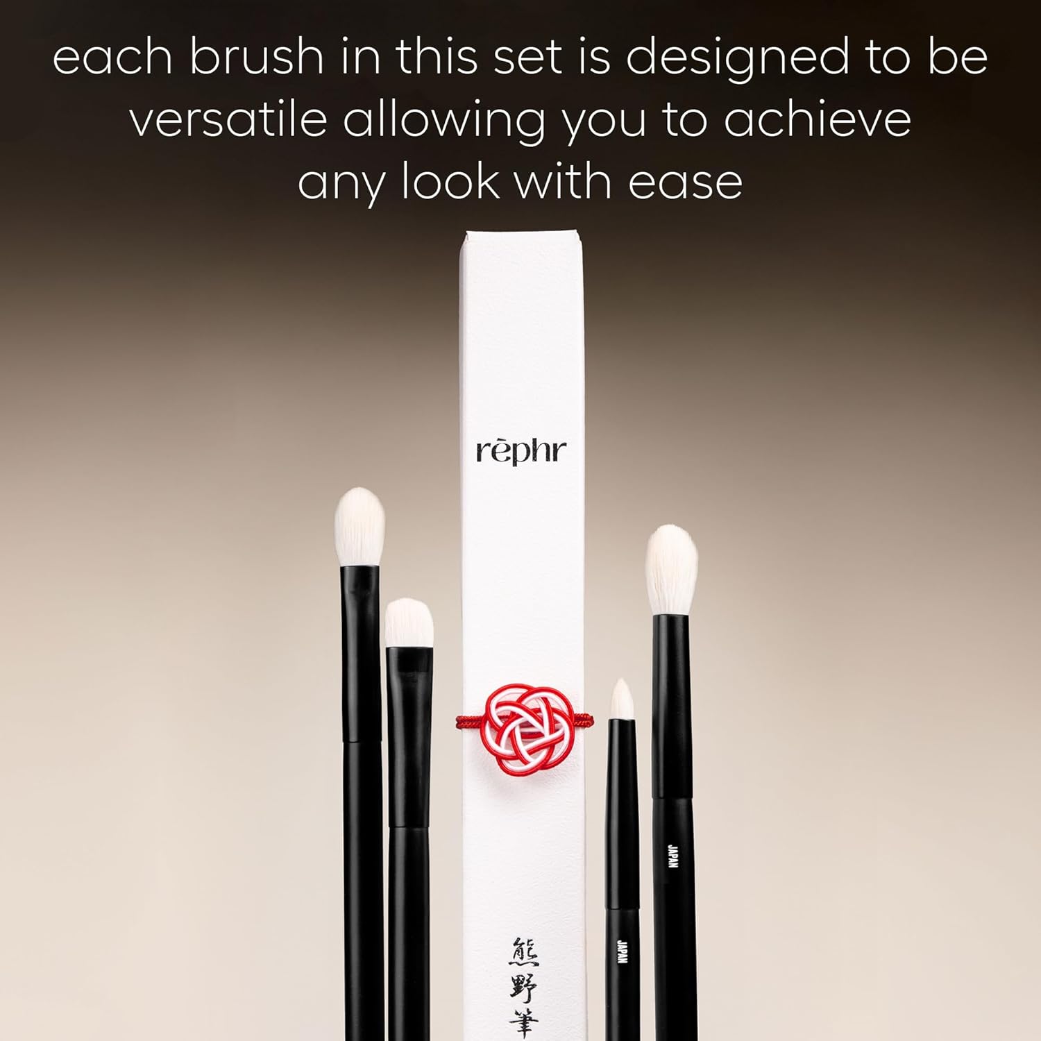 rephr The Core Eye Set – 4 Natural Goat Hair Makeup Brushes for Blending, Shading, Detail & Crease, Handmade in Kumano, Japan - Image 3